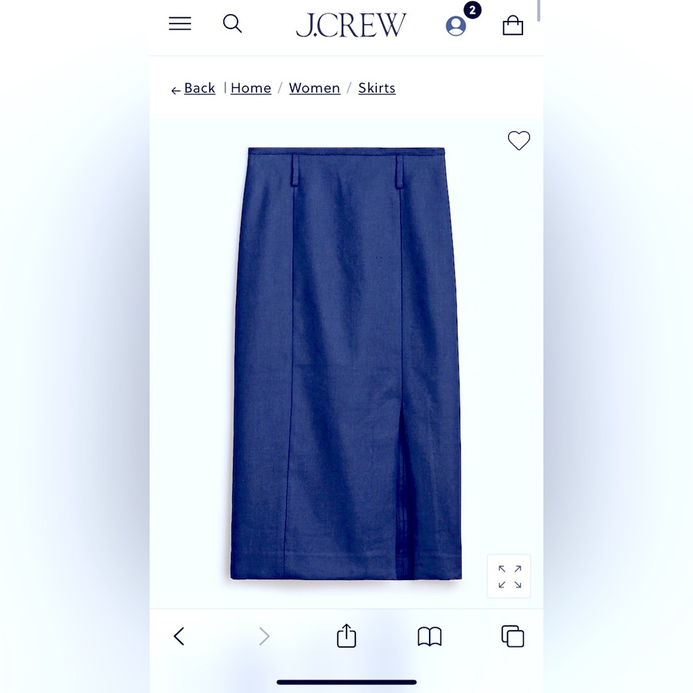 STRETCH LINEN-BLEND MIDI PENCIL SKIRT